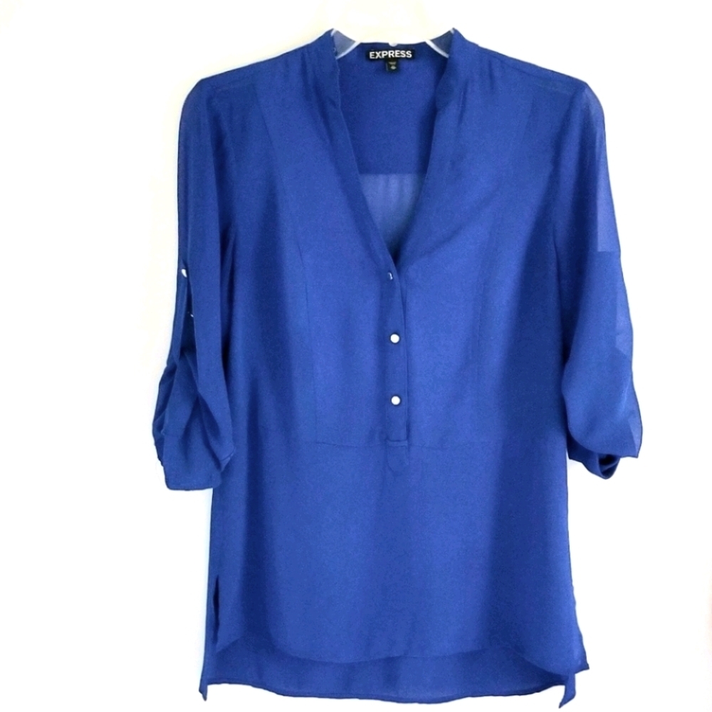 Express royal blue tunic style pullover top